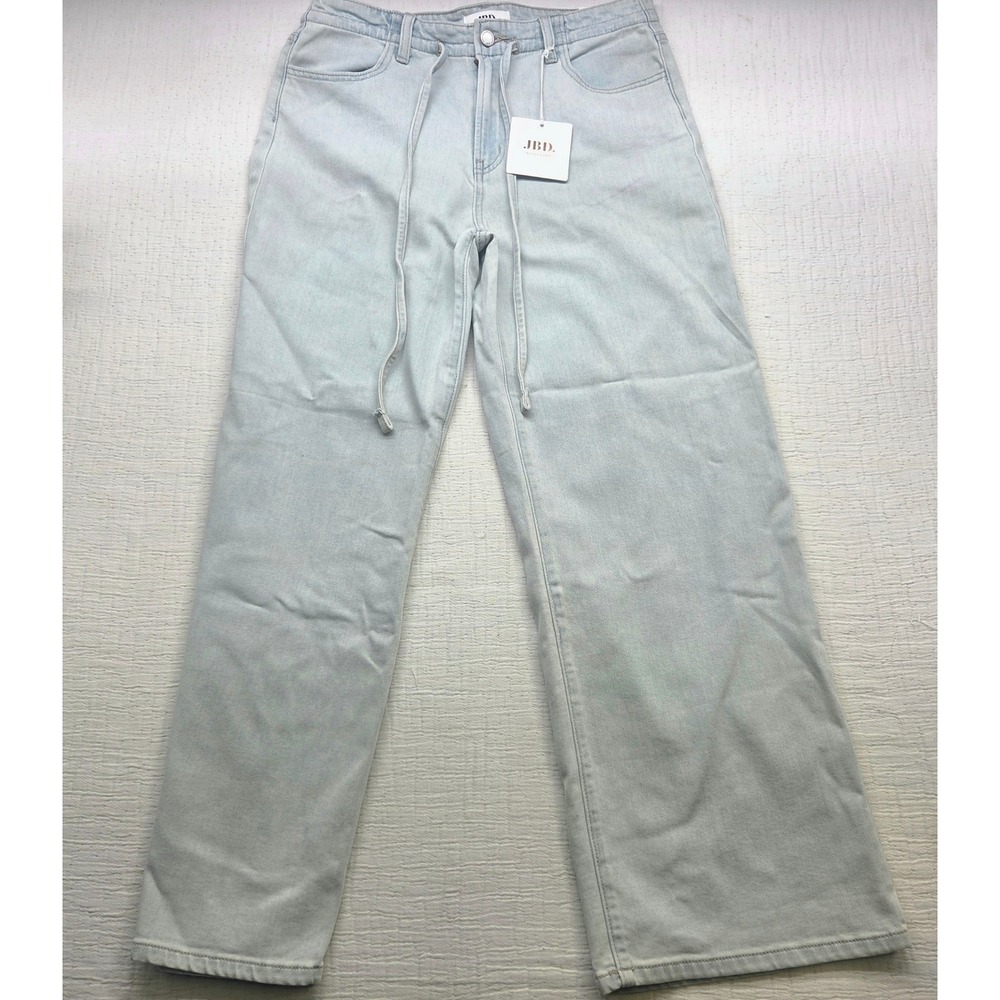 Just Black Denim JBD Drawstring Wide Leg Jeans Light Wash Blue Size 28 DP795 NWT